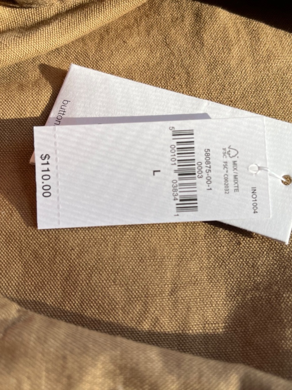 Banana Republic cotton +linen Sleeveless Dress in khaki, button-front size Large - Picture 6 of 14